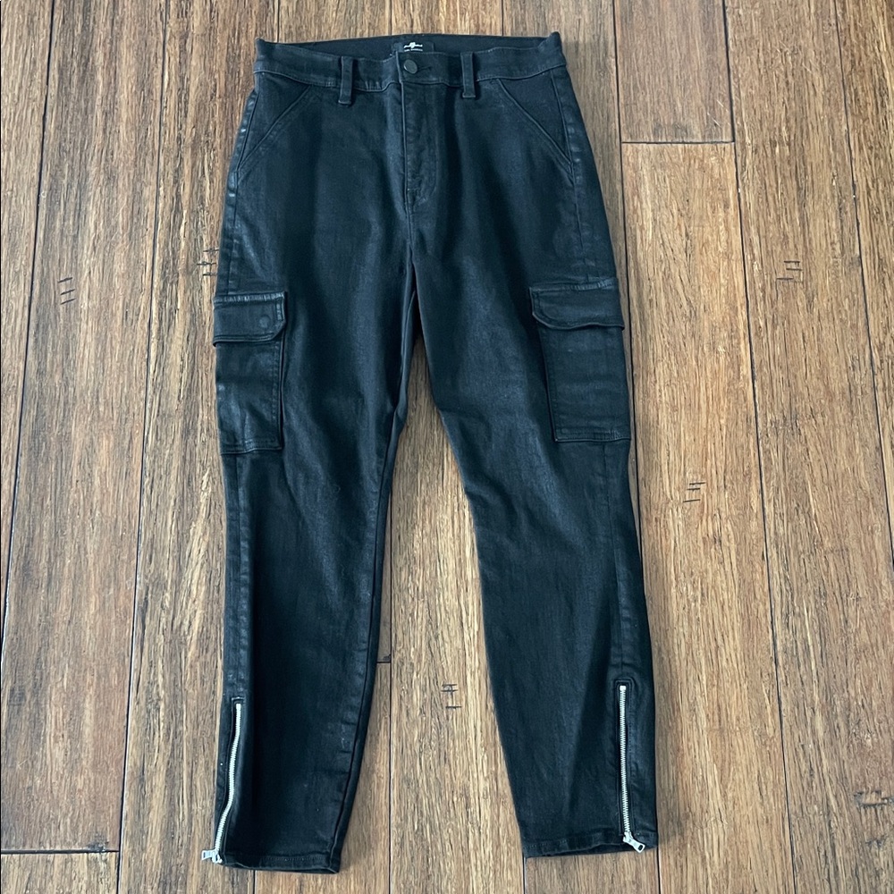 Womens 7 all for man kind Black Cargo Pants